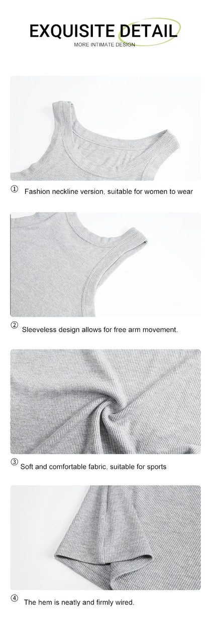 3PCS Set Cotton Camisole Vest Paired Summer Slim Fit Clothing Simple Versatile Basic Top Breathable Womens Korean Style Tops