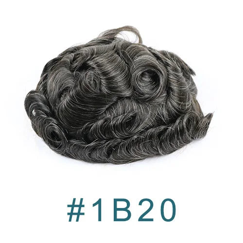 Grey Man Human Hair Wigs Replacement Natural Hairline Full Injection PU Base Prosthesis Capillary 1B40 1B80 Old Man Hairpieces