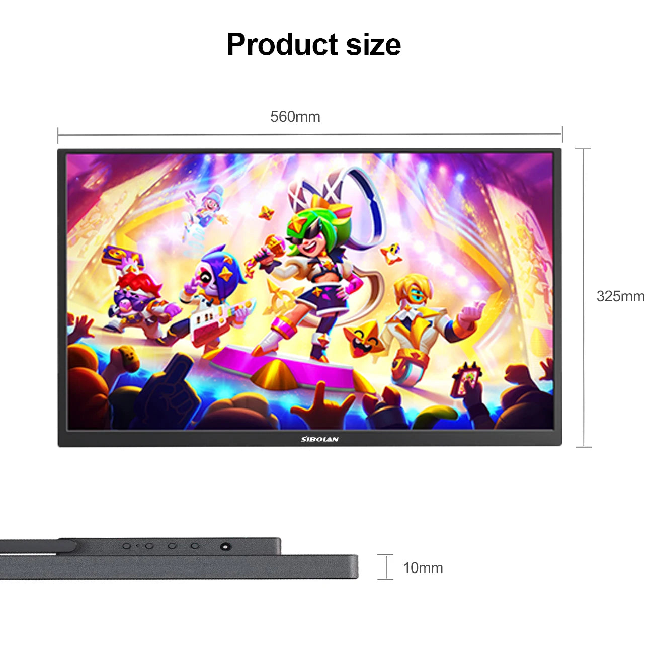 SIBOLAN 24.5 inch Portable Monitor 165Hz 2.5K 100sRGB UHD Large Gaming Screen HDMI USB C VESA Port for Laptop Mini PC Desktop