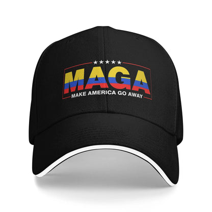 Women Men MAGA Make America Go Away Colombia Patriotic Flag Hat Adjustable Baseball Caps Casual Baseball Cap Sunscreen Hats