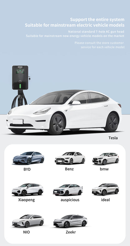 New Energy Vehicle Parts Type2 GB/T 7.6kw 11kw 22kw EV 16A AC Charging Station For Electric Car Charger