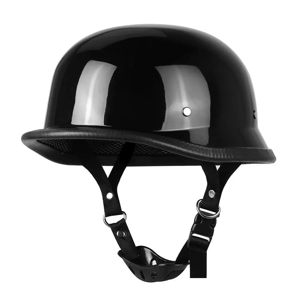 Motorcycle Helmet German Leather Style Pilot Motorcycle Open Face Retro Half Helmet Cruise Chopper Biker DOT Certification S-XXL
