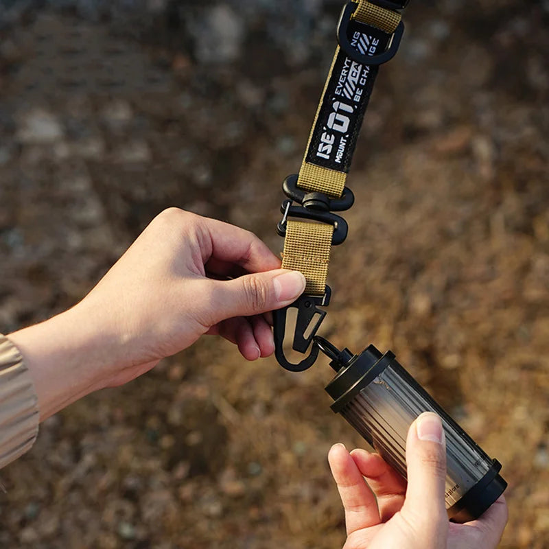 Outdoor Camping Hanging Strap Portable Adjustable Hand Lanyard for Bag Camping Picnic Equipment Outdoor Strap Carabiner Clips