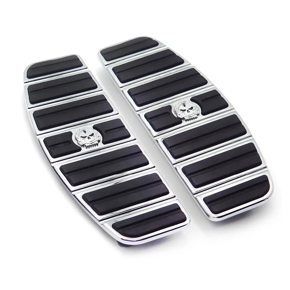 Motorcycle Chrome Skull Zombie Rider Footboard Insert Kit For 1980-Up Harley Davidson TOURING FLHT FLT FLTR FLHR FLHS SOFTAIL