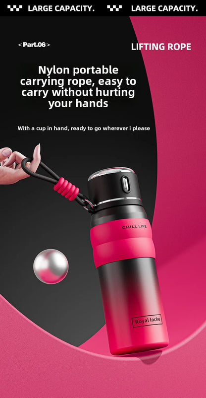 Dopamine all steel insulated cup 316 stainless steel high aesthetic water cup intelligent temperature display cup