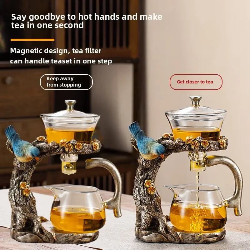 Glass Tea Set Home Kung Fu Tea Cup Magnetic Suction Teapot Artifact