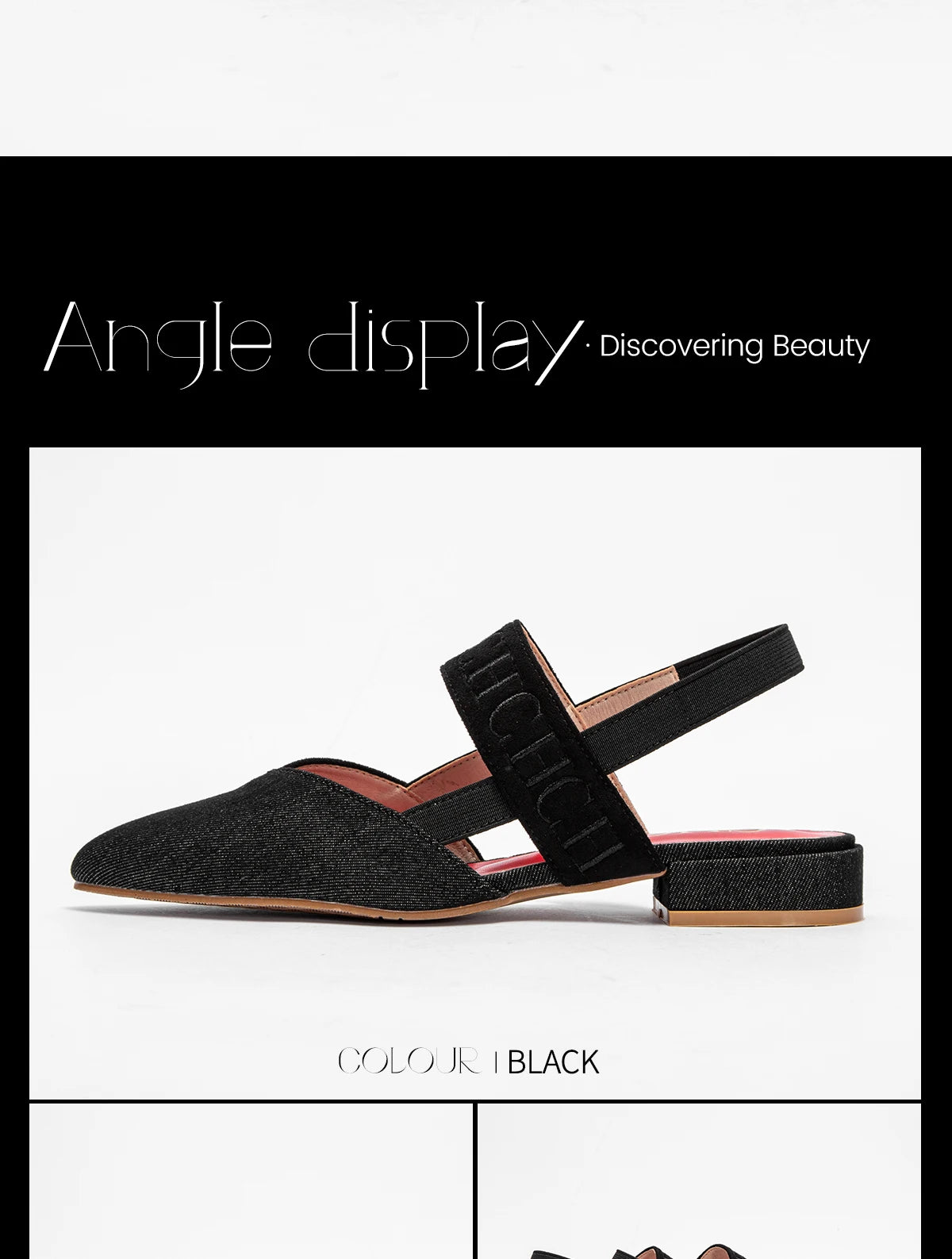 Fashionable Color Blocking Design with Denim Fabric Classic and Minimalist Women's Flat Shoes Exquisite Workmanship
