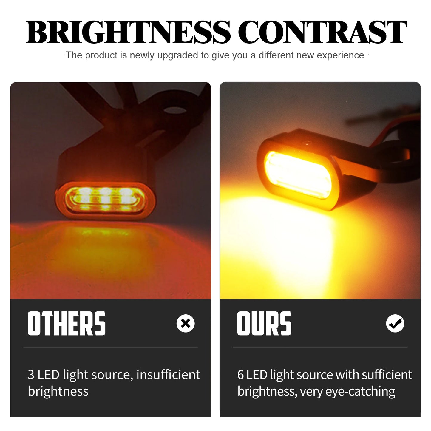2xMotorcycle LED Turn Signal Indicators Amber Running Lights Mini Lamp For Harley Sportster XL 48 72 1200 883 04-23 Nightster