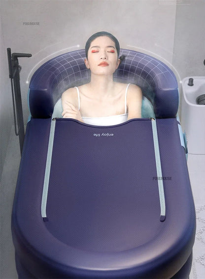 Large Capacity Inflatable Bathtub Portable Home Folding Spa Steam Sauna Bathing Bucket Hotel Space Capsule
