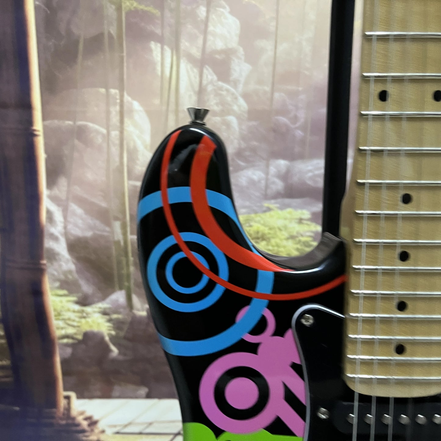 Vicers Rock jazz style ST electric guitar with SSS pickup, colorful graffiti stickers, 22frets ,basswood body ,6 string guitar