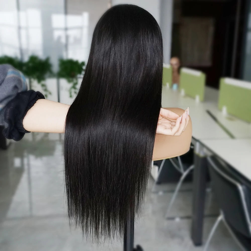 180% 13x4 Bone Straight Lace Front Wig Indian Remy Transparent Lace Frontal Wig Human Hair Wigs 4x4 Closure Wig Pre-Plucked