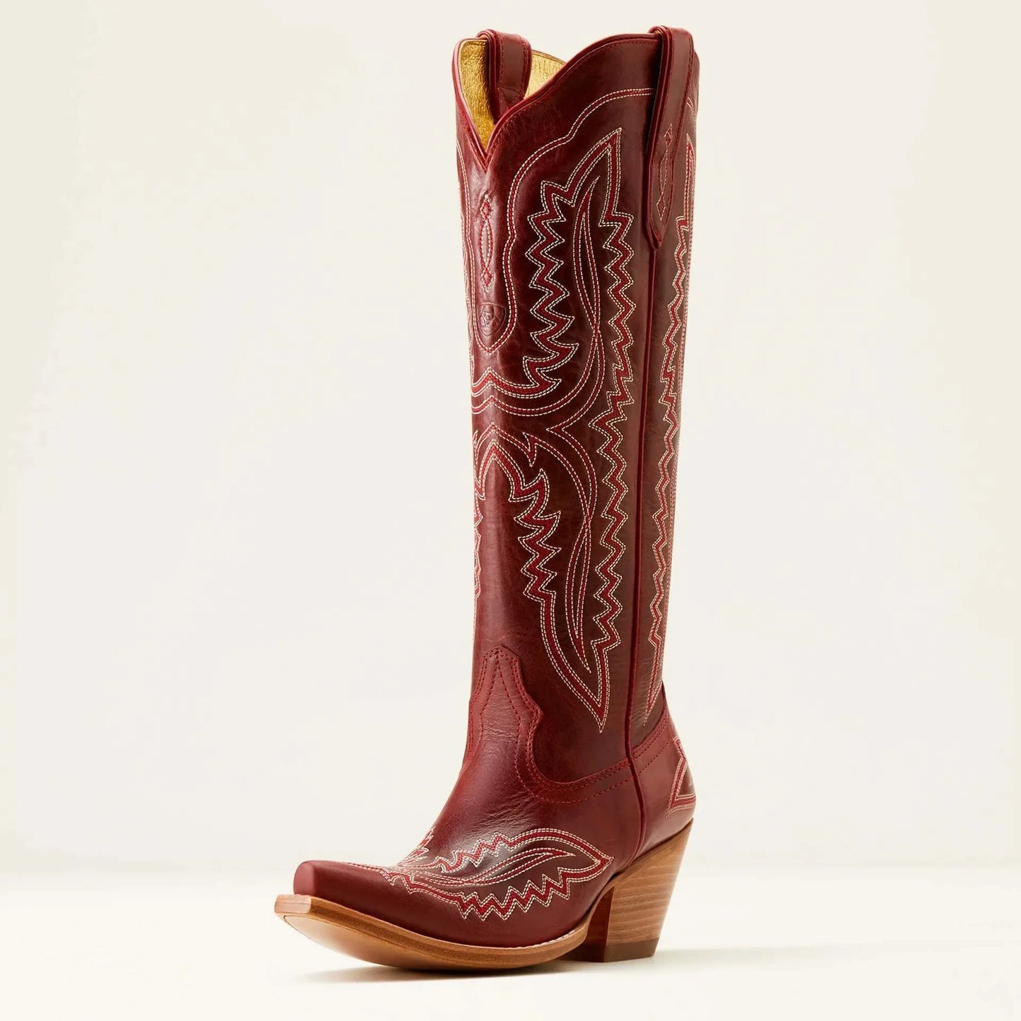 Women Western Cowboy Style Boots Pointed Thick High Heels Knee Length Embroidered Boot Autumn Block Heel Retro Casual Shoes