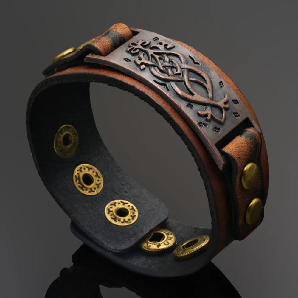Adjustable Bangle Gift Alloy Leather Wristband Punk Leather Wristband Handmade Punk Bangle For Fashion Accessory Rock Concerts