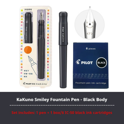 PILOT Kakuno Transparent Demo Student Fountain Pen,FKA-1SR Best for Practice,Calligraphy Available in EF/F/M Nibs Fun&Functional