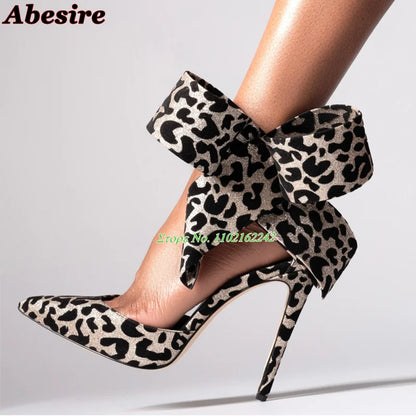 Spotted Breathable Mesh Pumps Big Bow Pointed Stiletto Buckle Strap High Heels Fashion Party Banquet Wedding Pumps For Women 47