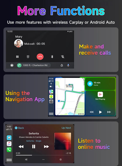 Vtopek 5"/7" inch Motorcycle DVR GPS Navigation Multimedia Player Wireless CarPlay Android Auto IPX7 Waterproof Screen Recorder