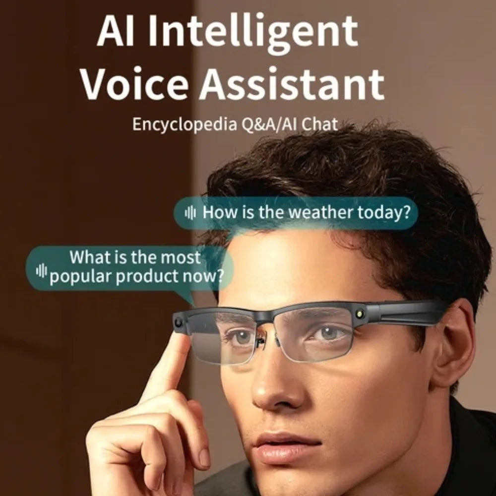 4K Smart AI Glasses 8MP Camera Recording Videos Photo Recognition Answer Translation BT Call Photochromic Sunglasses Waterproof