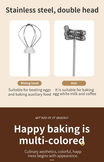 Wireless Type-C Rechargeable 3-speed Mini Handheld Milk Frother Coffee Frother Portable Kitchen Cooking Tools Whisk Foam Blender