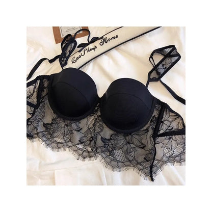 Women Lace Push Up Bra Wireless Thin Cotton Underwire Shaping Bras Anti Sagging Bralette 2 Piece Panty Set Sexy Lingerie S-XL