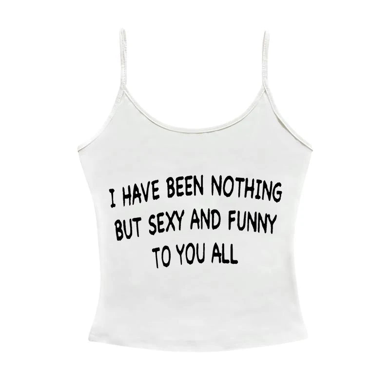 Japanese 2000s Style Y2k Crop Top Sexys T-shirt Vintage Goth Letter Summer Woman Korean Popular Streetwear Tanks & Camis Clothes