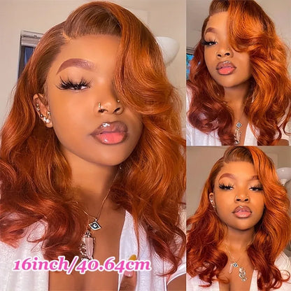 350 Ginger Orange Human Hair Wig Body Wave Pre Plucked With Baby Hair Lace Front Wigs 13x4 Ear To Ear Lace Body Wave Lace Wigs 1