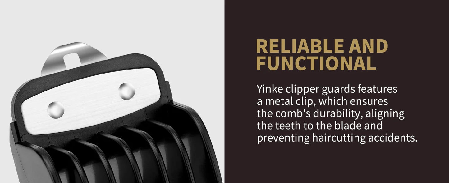 YINKE Clipper Guards for Wahl Hair Clippers Trimmers with Metal Clip Premium 6 Size Cutting Lengths Limit Guide Comb Attachments