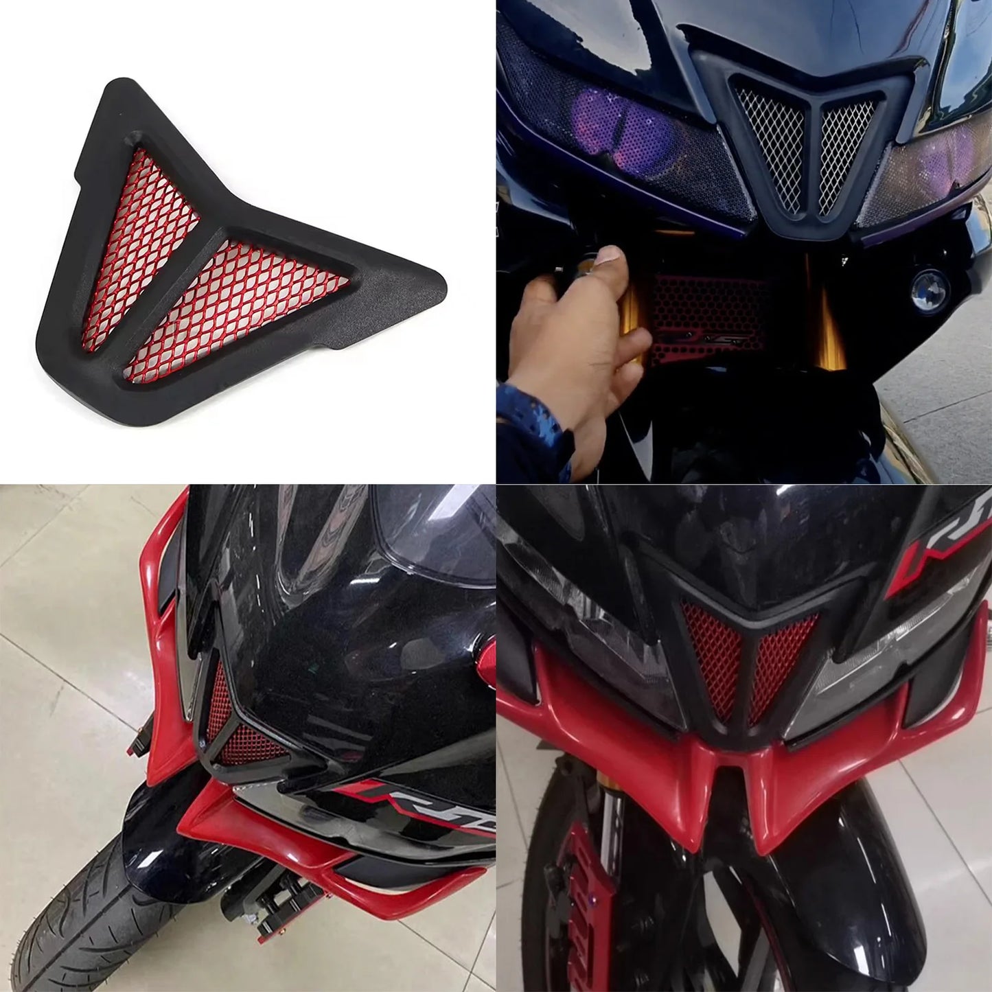 Dirt bike accessories moto decorative air Inlet Head Cover Aluminum Mesh Intake Guard Protector for Yamaha R15-V3 2017-2020