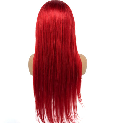 13x4 Lace Frontal Pink Straight Human Hair Wig 26 28inch 250 Density Pre Plucked Red Hair Wig Grey Lace Front Wigs for Women