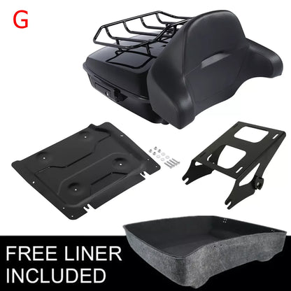 Motorcycle Chopped Trunk Backrest Rack For Harley Touring Road King Road Glide Street Glide 2014-2025