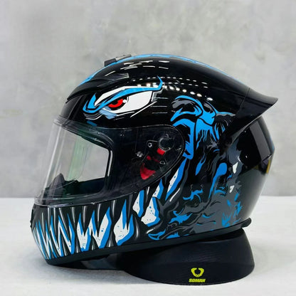 Unisex Design Little Turtle Model Full Face Motorcycle Helmet Reduces Wind Noise and Buffeting for Peaceful Riding All Seasons