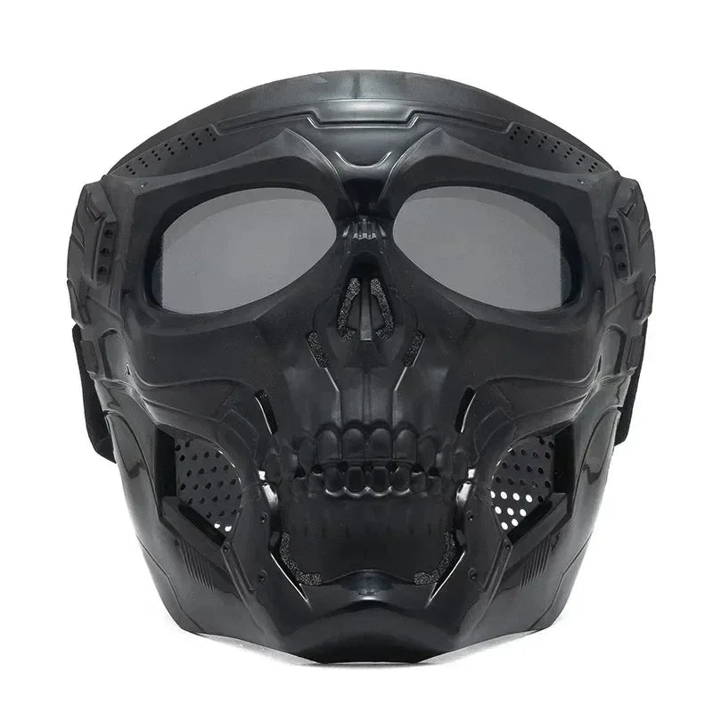 .Skull Mask Motorcycle Mask Bicycle Riding Windproof Full Face Skeleton Protective Mask Colored Goggle Tactical Cycling Bike