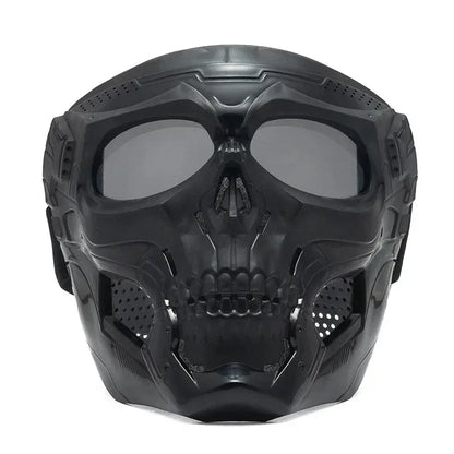 .Skull Mask Motorcycle Mask Bicycle Riding Windproof Full Face Skeleton Protective Mask Colored Goggle Tactical Cycling Bike