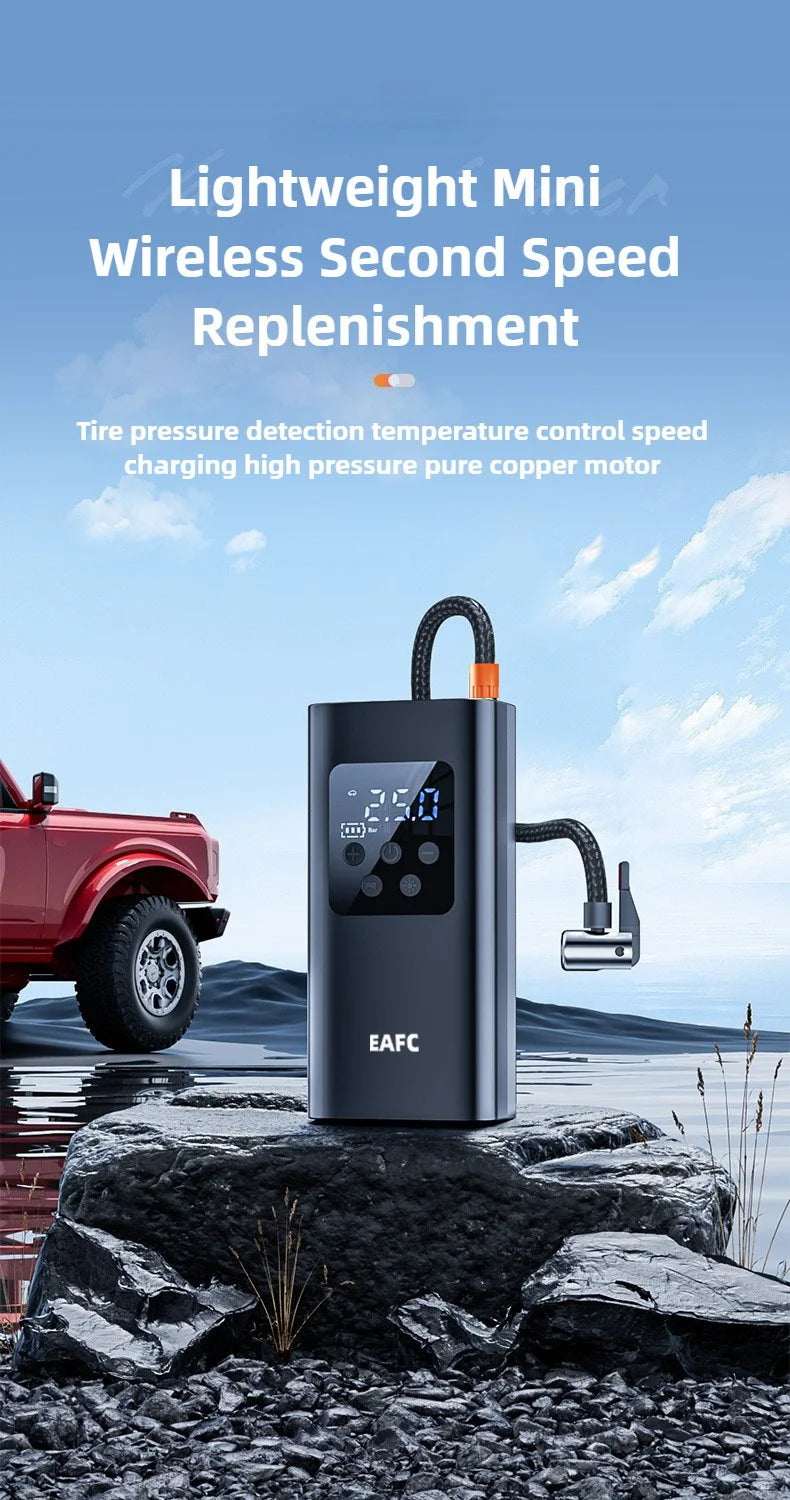150psi Wireless/Wired Portable Tire Inflator Car Tire Inflator Pump With Digital Display Electric Inflator Mini Bicycle Air Pump