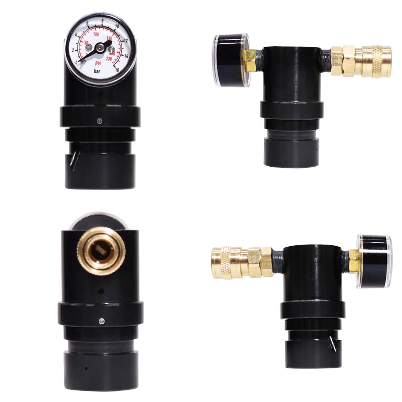 Updated Paintball Micro MR GEN2 Regulator W/ US Foster Coupler Remote Coil Hose 230psi Gauge,Output Pressure 40-160PSI