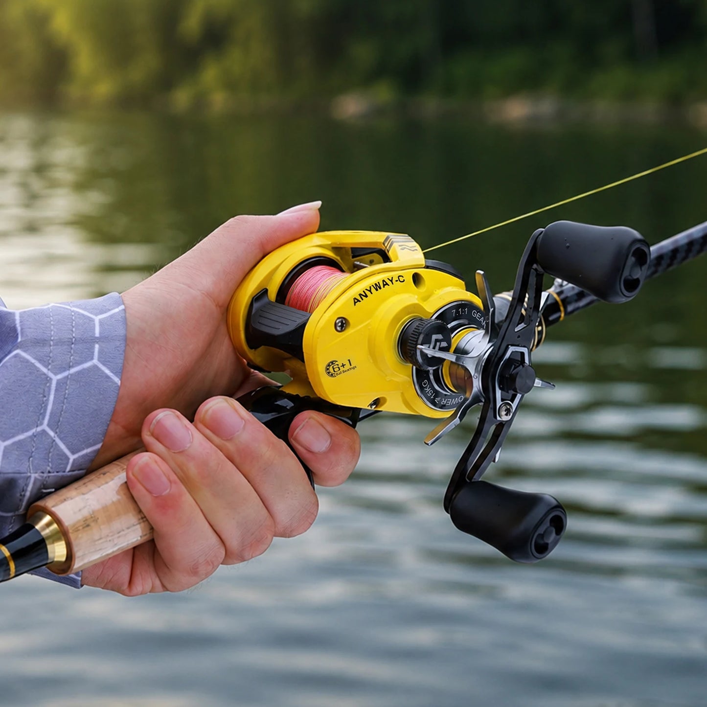 Sougayilang iDC Smart Brake Dropshot Baitcasting Reel 7.1:1 Gear Ratio Anti-Exploding Line Fishing Reel Max Drag 15kg Saltwater