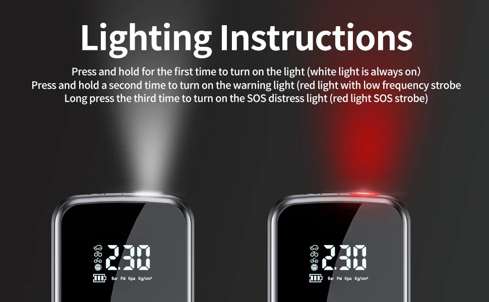 Portable Car Air Pump Electric Tire Inflator Intelligent Digital Display Tire Inflator For Car Motorcycle Bicycle Air Compressor