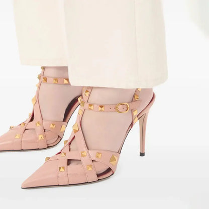 2026 Summer New Rivet Women's Pointed Stiletto Sandals Sexy Fashion Party Women's High Heel Sandals