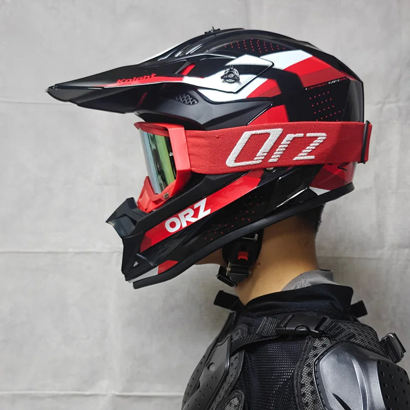 ORZF16-Off road motorcycle helmet, men's and women's rally helmet, mountain bike riding speed drops in all seasons