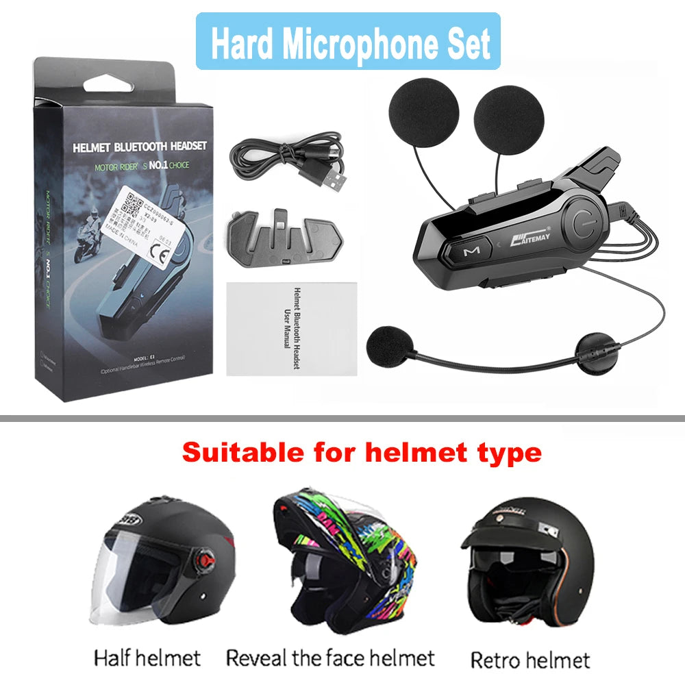 X1 Plus Motorcycle Bluetooth 1000M Intercom Helmet Headset For 2 Rider Intercomunicador Moto Waterproof Interphone Earphone