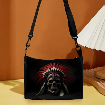 Stylish Skull Print Crossbody Bag Shoulder Bags Large Capacity Women Handbag Portable Storage Bag Messenger Bag Gift