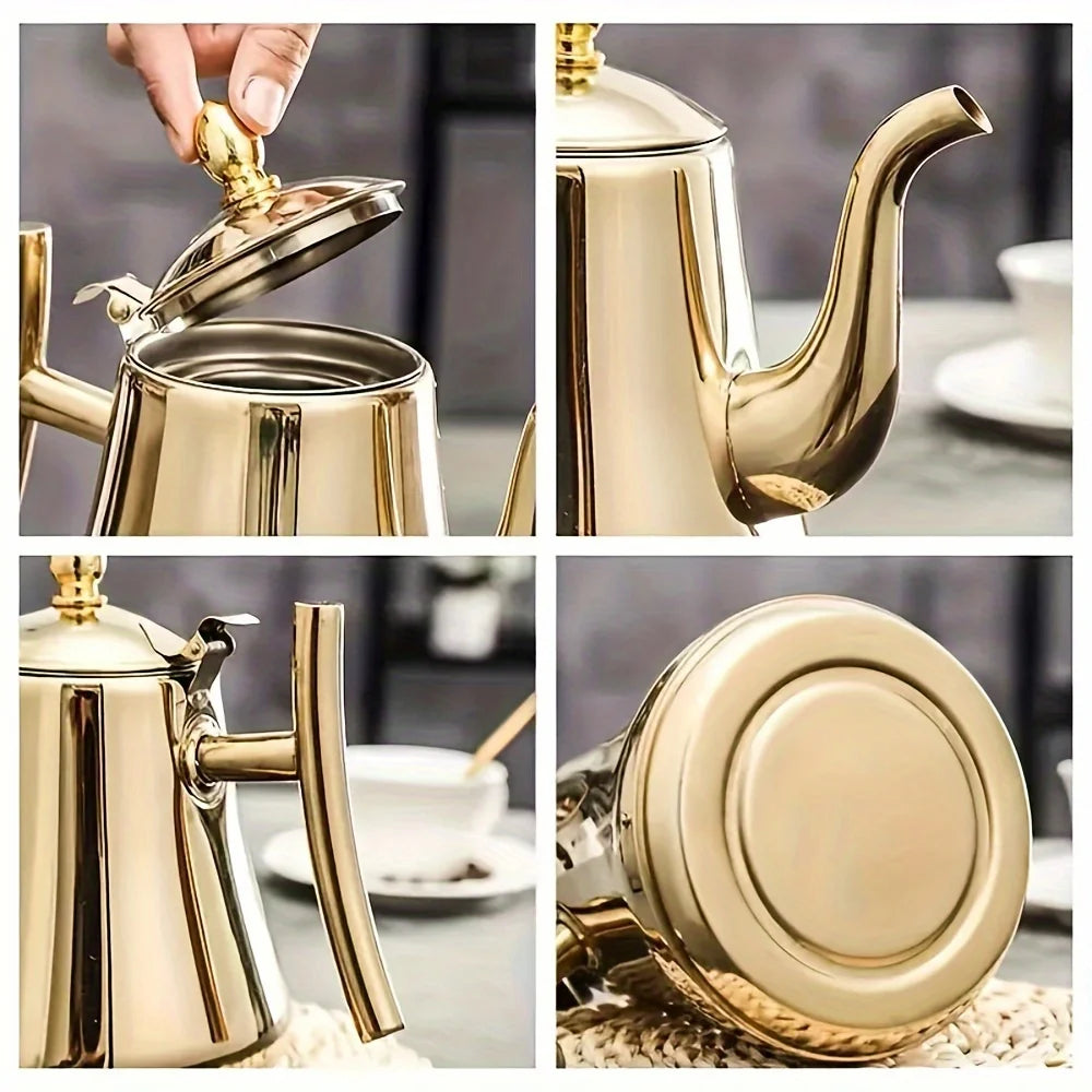 Coffee Pot Set with Filter - 1L/1.5L/2L Capacities Heat Resistant Tea Kettle for Restaurant  teapot Home Use -