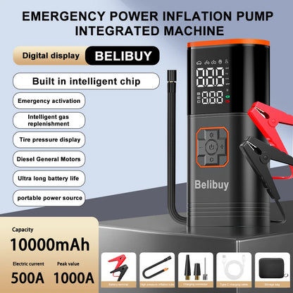 Digital Display Portable Tire Inzzator, USB Rechargeable Air Compressor for Car Bike Motorcycle Tires, Balls, Inflatable Toys