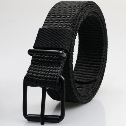 New Porous Pin Buckle Canvas Belt Men's Fashion Versatile Belt Student Youth Military Training Extended Denim Designer Belt