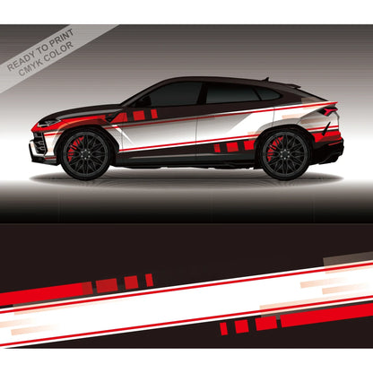 striped racing sticker Car Full Wrap Sticker Car Decal Decorative Cut Body Racing Graphic Decal Vinyl Wrap Modern Design