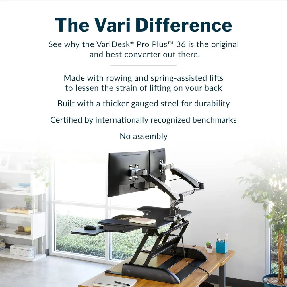 Desk Pro Plus 36 - Dual Monitor Standing Desk Converter - Adjustable Desk Riser with 11 Height Settings - Stand Up Ho.Customized