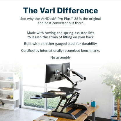 Desk Pro Plus 36 - Dual Monitor Standing Desk Converter - Adjustable Desk Riser with 11 Height Settings - Stand Up Ho.Customized