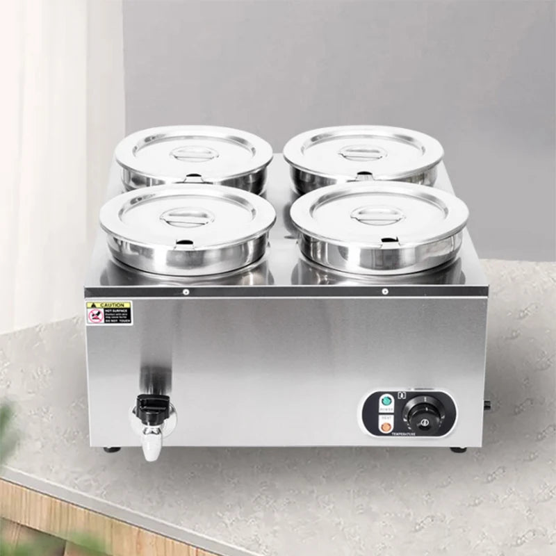 Commercial Soup Warmer Restaurant Kitchen Equipment Insulated Soup Kettle Buffet Food Warmer With 4Pots 7L For Catering 110/220V