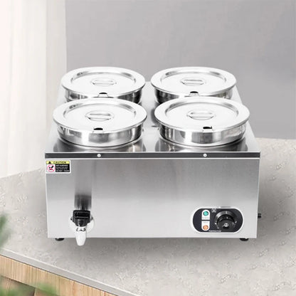 Commercial Soup Warmer Restaurant Kitchen Equipment Insulated Soup Kettle Buffet Food Warmer With 4Pots 7L For Catering 110/220V
