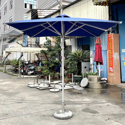 Pink Yellow Blue Striped Parasols Umbrellas Outdoor Luxury Aluminium Market Style Beach Umbrella with Fringe Outdoor for Shop