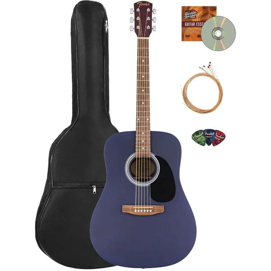FA Series Dreadnought Acoustic Guitar in Saphire Blue with Gig Bag Strings Picks and Austin Bazaar Instructional DVD for Beginn